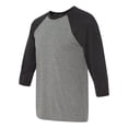 thumbnail image 1 of Raglán de béisbol de manga unisex de tres cuartos - carbón negro / gris - bella Camiseta de manga corta, 1 of 1