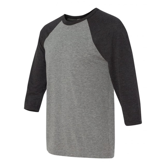 Raglán de béisbol de manga unisex de tres cuartos - carbón negro / gris - bella Camiseta de manga corta
