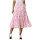 thumbnail image 3 of Falda Floral de Mujer INSPIRE CHIC con Cintura Alta Elástica, Largo hasta el Tobillo, Falda A-Line 2XL Rosa, 3 of 6