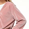 thumbnail image 5 of Girls 2 Piece Velvet Tracksuit for Ages 5‑12, Zip up Hooded Jacket and Elastic Waist Long Pants Soft Velour Outfit for Teen Girls Daily Casual Wear Pink 7-8Years, 5 of 7