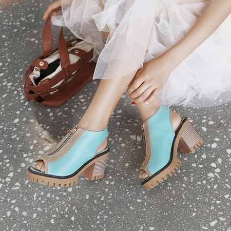

Qepwscx Fashion Frosted Cloth Faux Leather High Heels Ladies Sandals Size 35-43