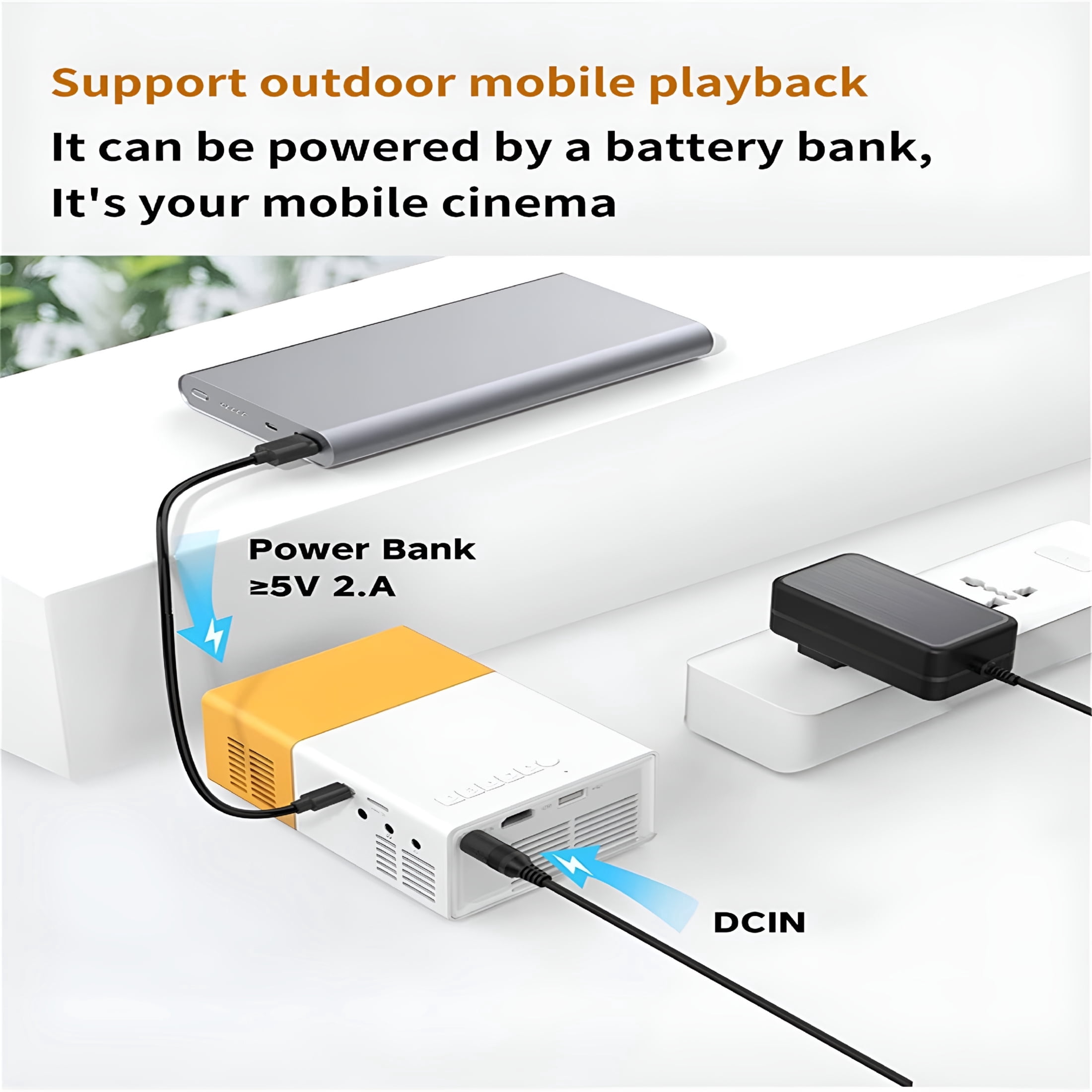 GJX 2026 New Mini Projector with Wifi Wireless,4K Projectors,Smart Projector Tv,Wifi Projector with Speakers for Phone Outside,Smart Mini Projector