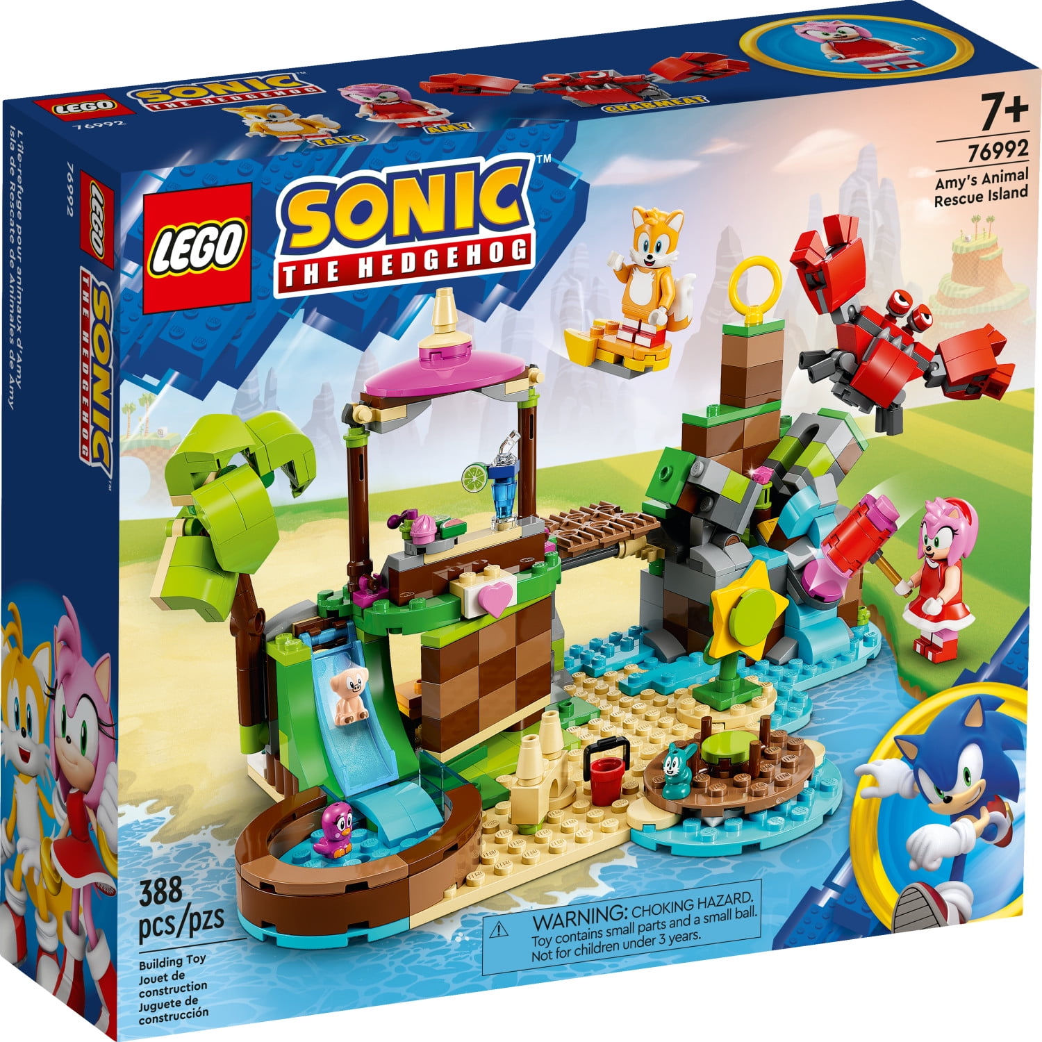 LEGO Sonic the Hedgehog Amy’s Animal Rescue Island 76992 Building Toy Set, Sonic Adventure Toy with 6 Characters and Accessories for Creative Role Play, Fun Gift for 7 Year Old Gamers