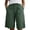D120/Green, variant on Afdoent Shorts For Women Knee Length Elastic Waist Solid Color Button Down Shorts Casual Wide Leg Beach Vacation Clothes
