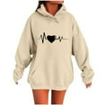 thumbnail image 2 of JUSLIO Shirts for Women with Pockets Hoodies Sweatshirts Graphic Long Sleeve Sweatshirts Beige M, 2 of 4