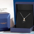 thumbnail image 5 of Gem Stone King 0.94 Ct Cushion Checkerboard Black Onyx E-F Lab Grown Diamond 925 Silver and 10K Yellow Gold Pendant with Chain, 5 of 6