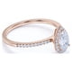 thumbnail image 2 of JeenMata Anillo de Compromiso con Halo de Diamantes en Forma de Pera Estilo Vintage en Oro Rosa de 10 K, 2 of 6