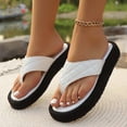 thumbnail image 5 of jiaxiM White Flip Flops Women Platform Thong Sandals Flexible Slippers for Women Indoor Non- Wedges Sandals for Women Woven Sole Orthofeet Shoes for Women, 5 of 9