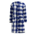 thumbnail image 5 of Women's Long Plaid Shirt Jacket Shacket Button Down Thin Casual Over Shirt Long Sleeve Trench Coat Outerwear Cardigans, 5 of 5