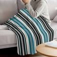 thumbnail image 3 of Black Blue Striped Blanket Soft Cozy Warm Throw Blanket for Couch, Plush Fuzzy Flannel Fleece Blankets for Sofa, Farmhouse Modern Stripes Art Bed Blankets Lightweight Gifts for Women, 40"x60", 3 of 9