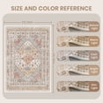thumbnail image 3 of Roxstand Washable Area Rugs 3x5, Stain Resistant Lightweight Vintage Rugs for Living Room, Non Skid Farmhouse Bedroom Rugs(3'x5', Vintage03-Orange), 3 of 10