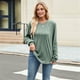 thumbnail image 4 of Camisas de Larga para Mujer, Moda Otoño 2025, Camisas Formales Informales, Blusas Tipo Túnica Plisadas con Cuello Redondo. Verde XL, 4 of 10