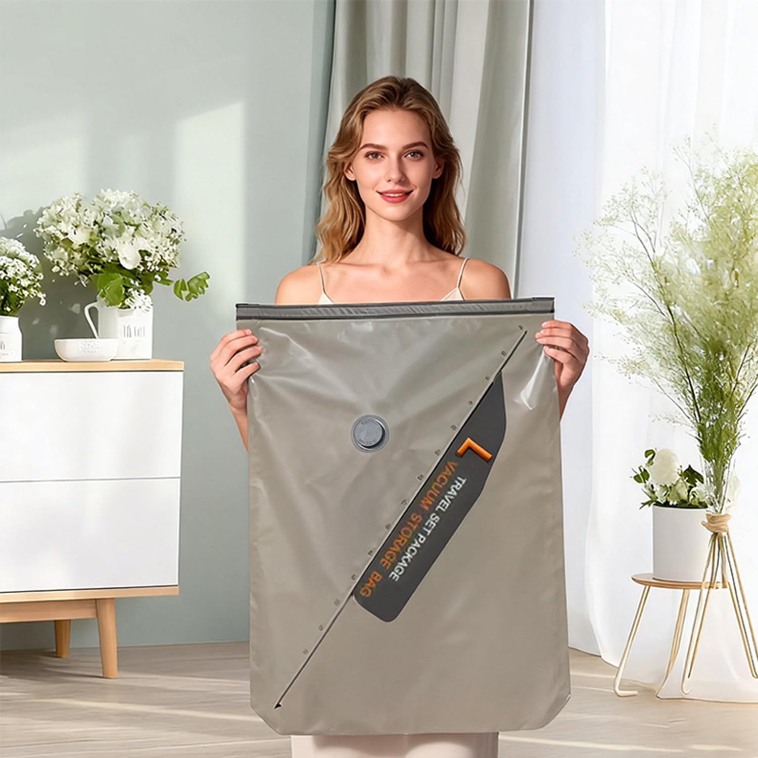 Cordless Travel Vacuum Storage Compression Bag Set, 6 Pack & 9pack, 3 Sizes, USB Rechargeable Handheld Pump with Built-In Battery Reusable, Saves Clothing and Packing Space(White 9)
