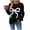 B-Black, variant on ClodeEU Womens Christmas Cute Bow Long Sleeve Sweaters,Loose Crewneck Knit Pullover Wine,Womens Plus L