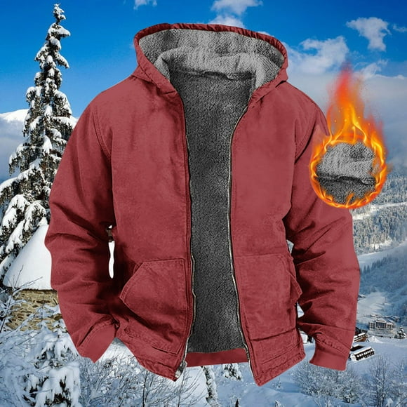 EGNMCR Jackets for Men Hommes d'Hiver à Manches Longues Cardigan Poches Chaud en Peluche Veste Polaire Pull Manteau sur le Dégagement