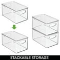 thumbnail image 4 of mDesign Deep Plastic Bathroom Storage Box, Lid, Built-In Handles, 2 Pack, Clear, 4 of 8