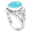 thumbnail image 2 of Blue Chalcedony Ring 925 Sterling Silver Handmade Jewelry, 2 of 9