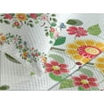 thumbnail image 4 of Ambesonne Green Flower Quilted Bedspread Set 3 Pcs, Romantic Pattern, King Size, Multicolor, 4 of 5