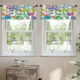 thumbnail image 2 of LALILO Kitchen Curtain Valance Tropical With Exotic Rod Pocket Window Curtain 52"x 18" Set of 2, 2 of 7