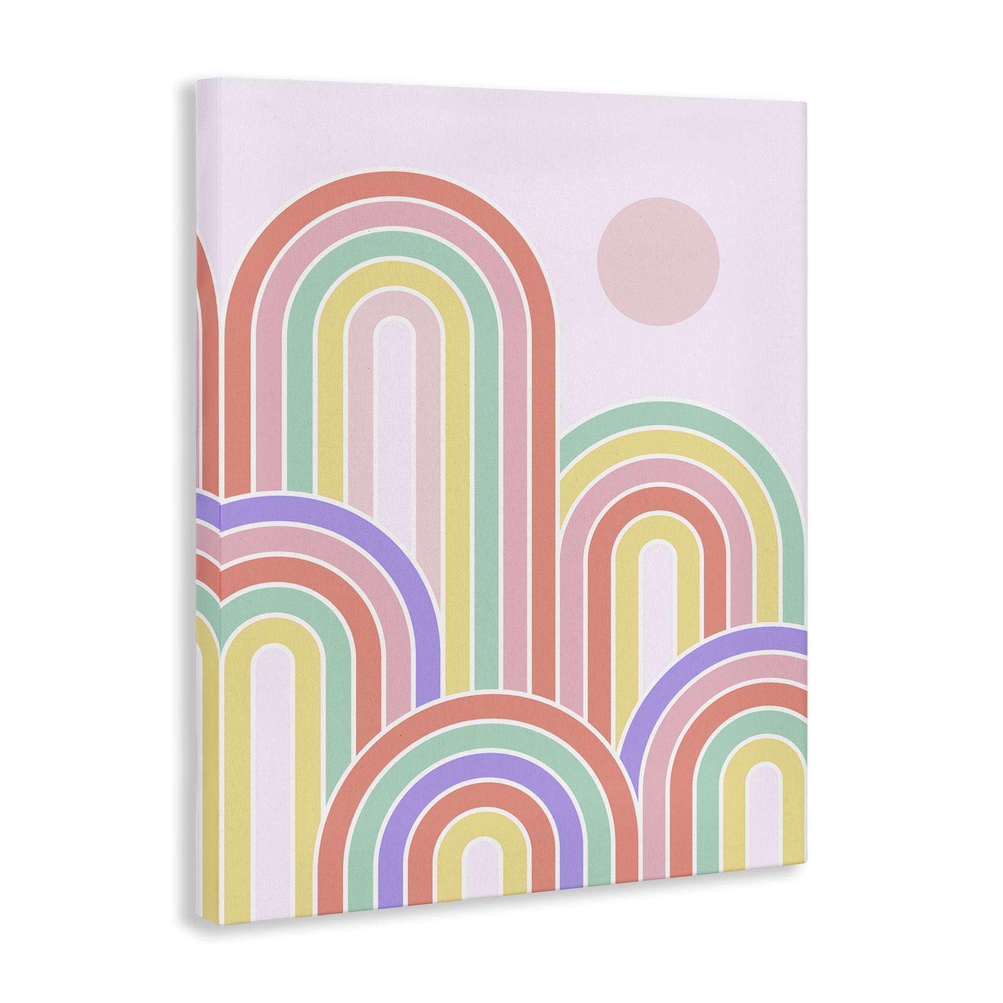Stupell Industries Pastel Rainbow Arches Abstract Painting Wrapped Canvas Art Print Wall Art, 36 x 48