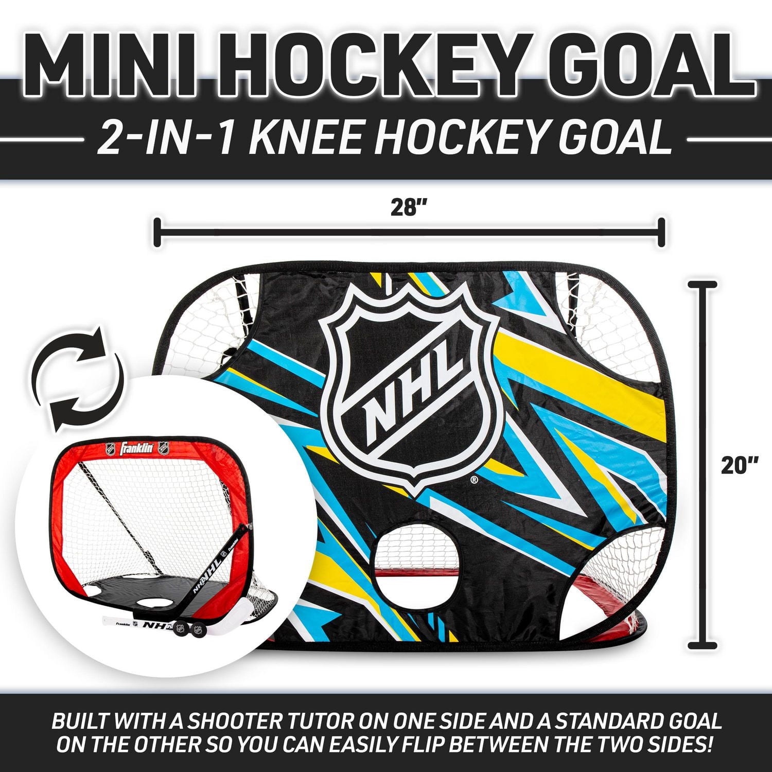 Ensemble cage et cible pour mini-hockey Franklin Sports Modèle #47037K2P2