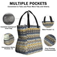 thumbnail image 3 of Boho Bohemia Pioneer Flower Drawstring Lunch Bag Women - Drawstring Lunch Bag Insulated for Work Office - Stain-Resistant Large Lunchbags for Women with Multi-Pockets, 3 of 6