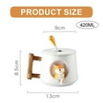 thumbnail image 2 of Taza de café de cerámica, taza con patrón de animal Shiba Inu 3D, mango de diseño de madera interesante y cuchara a juego, muy adecuada para regalos, 420 ml., 2 of 5