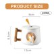 thumbnail image 2 of Taza de café de cerámica, taza con patrón de animales Shiba Inu 3D, interesante mango de diseño de madera y cuchara a juego, muy adecuada para regalos-420ml., 2 of 5