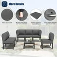 thumbnail image 5 of Kullavik Aluminum Patio Furniture Set,7 Pieces Modern Outdoor Conversation Set, Outdoor Metal Sectional Sofa with Thick Cushion and Coffee Table,Grey, 5 of 7