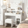 thumbnail image 3 of Makeup Vanity Transparente Grande, Blanco, Madera De Ingenier?a | Madera, 3 of 8