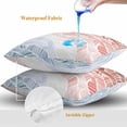 thumbnail image 4 of Throw Pillow Covers 18x18 Inch Set of 2, Ombre Orange Blue Waterproof Outdoor Pillow Covers, Summer Coastal Ocean Sea Beach Wave Decorative Cushion Pillowcases for Couch, Sofa, Bed, Garden, Patio, 4 of 9