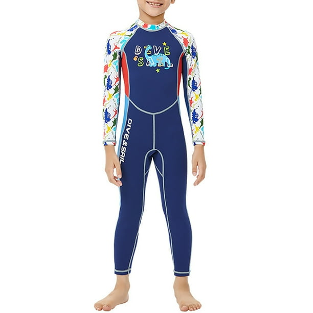 Niños con traje de baño de una pieza dinosaurio traje de baño chicas con traje de snorkel juego de snorkel regalos niño neopreno surf de neopreno traje de baño M 2mm seitruly OD003647-02