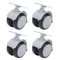 thumbnail image 2 of ANGGREK Roulette en Caoutchouc 4pcs Roulette 4 Trous Plaque Supérieure en Caoutchouc Roue de Frein Remplacement Pivotant Meubles Accessoires, Roulettes à Plaque Supérieure, 2 of 8