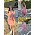 thumbnail image 5 of Oudiya Girls Midi Dresses Contrast Mesh Long Sleeve Velvet A-Line Vintage Party Dress with Pockets for Girls 6-13Y, 5 of 7