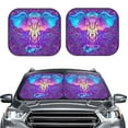 thumbnail image 6 of Lsque Elephant in Tribal Style 2 PCS Windshield Sun Shade | CarFoldable Window Covers | Car Accessories Reflect UV for Universal Cars SUV Truck | Medium, 6 of 7