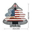 thumbnail image 7 of Stylized Metal Tree Wind Spinner with American Flag Design & Wooden - Unique Garden Decoration with Sound Wave Background, 7 of 7