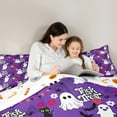 thumbnail image 4 of Feelyou Teen Trick or Treat Bedding Comforter Set 7pcs, Halloween Spider Web Queen Bedding Sets, Horror Ghost Pumpkin Reversible Queen Sheet Sets, Luxury Bedroom Decor, 4 of 7