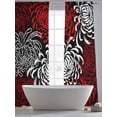 thumbnail image 5 of Red White Sheer Curtains 84 Inch Length 2 Panels Set, Abstract Black Chrysanthemum Flower Floral Voile Window Treatment Rod Pocket Curtains Sheers Drapes for Bedroom/Living Room/Kitchen 52"x84"x2, 5 of 7
