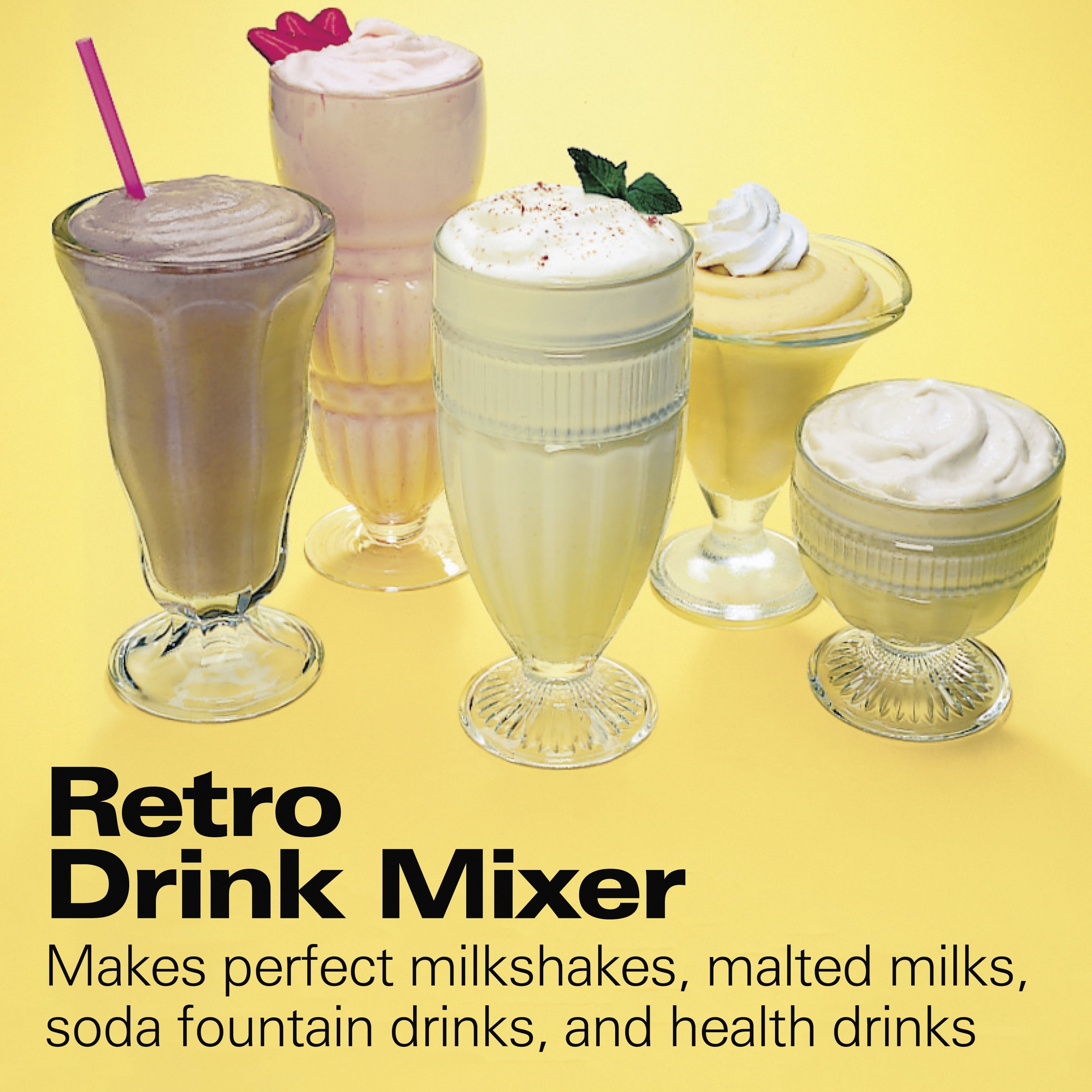 Hamilton Beach 727B DrinkMaster Electric Drink Mixer, Restaurant-Quality  Retro Milkshake Maker & Milk Frother, 2 Speeds, Extra-Large 28 oz.  Stainless
