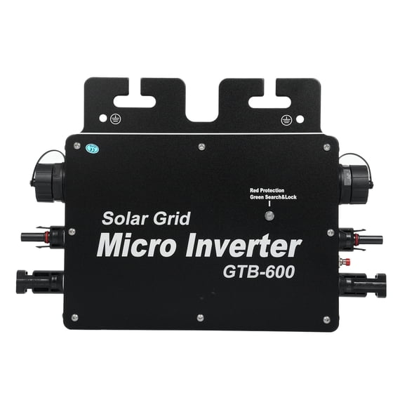 TFixol 600W Micro-Onduleur Solaire avec Contrôle WiFi, Étanche IP65, Sortie 120V/230V, Suivi MPPT, Haute Efficacité, Utilisation Intérieure/extérieure, Noir, Norme US