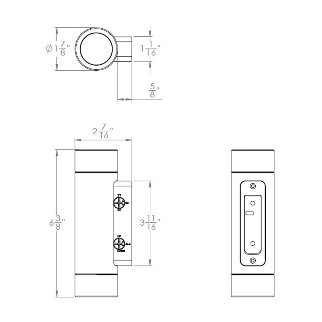 WAC Lighting Up/Down Wall Sconce 7.5W, 2700/3000/4000K in Black