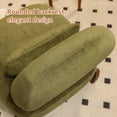 thumbnail image 5 of PAPROOS Accent Chairs, Upholstered Armless Reading Chairs with Lumbar Pillows and Solid Wood Legs, Comfy Living Room Bedroom Lounge Chairs for Apartment, Green-Velvet-1PC, 5 of 10