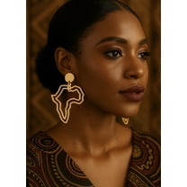 Golden Essence Africa Outline Earrings for Women