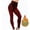 Wine, variant on Womens Fleece Lined Pant Tighting Fiting High Wais Pants Tummy Control Lounge Comfy Warm Yoga Pants Black Free Size