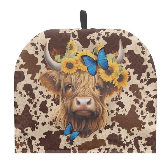 HELLHERO Tea Cozy with Waterproof Keep Warm Teapot Dust Cover for St. Patrick's Day Highland Cow