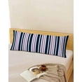 thumbnail image 5 of Navy Blue Purple Striped Body Pillow Cover 20 x 60 Inch Decorative Pillow Cover Modern Minimalist Ombre Lines Lumbar Pillowcase Seasonal Rectangle Cushion Case for Couch Sofa Bed Living Room, 5 of 7