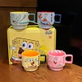 thumbnail image 1 of Juego de cuatro tazas de Bob Esponja, caja de regalo exquisita, taza bonita, taza de agua para pareja, regalo de cumpleaños, Taza de cerámica, 1 of 4