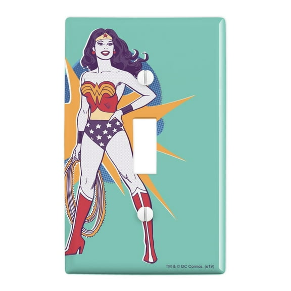 Wonder Woman Vintage Woman Plastic Wall Decor Toggle Light Switch Plate Cover