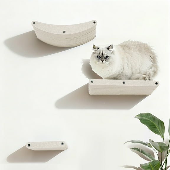 FKS LIFE Cat Wall Shelves Pet Wall Furniture for Small and Large Cats, PET Climbing Wall System for Climbing, Playing & Resting