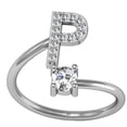 thumbnail image 1 of Jumpingount Anillo abierto con letras mayúsculas, anillos de compromiso para interiores y exteriores, casa, oficina, compras, joyería de Type3 NO3, 1 of 5